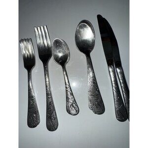 16 Piece Old Harbor Liberty Tabletop Silverware Set Fishing Boating Ships Lake